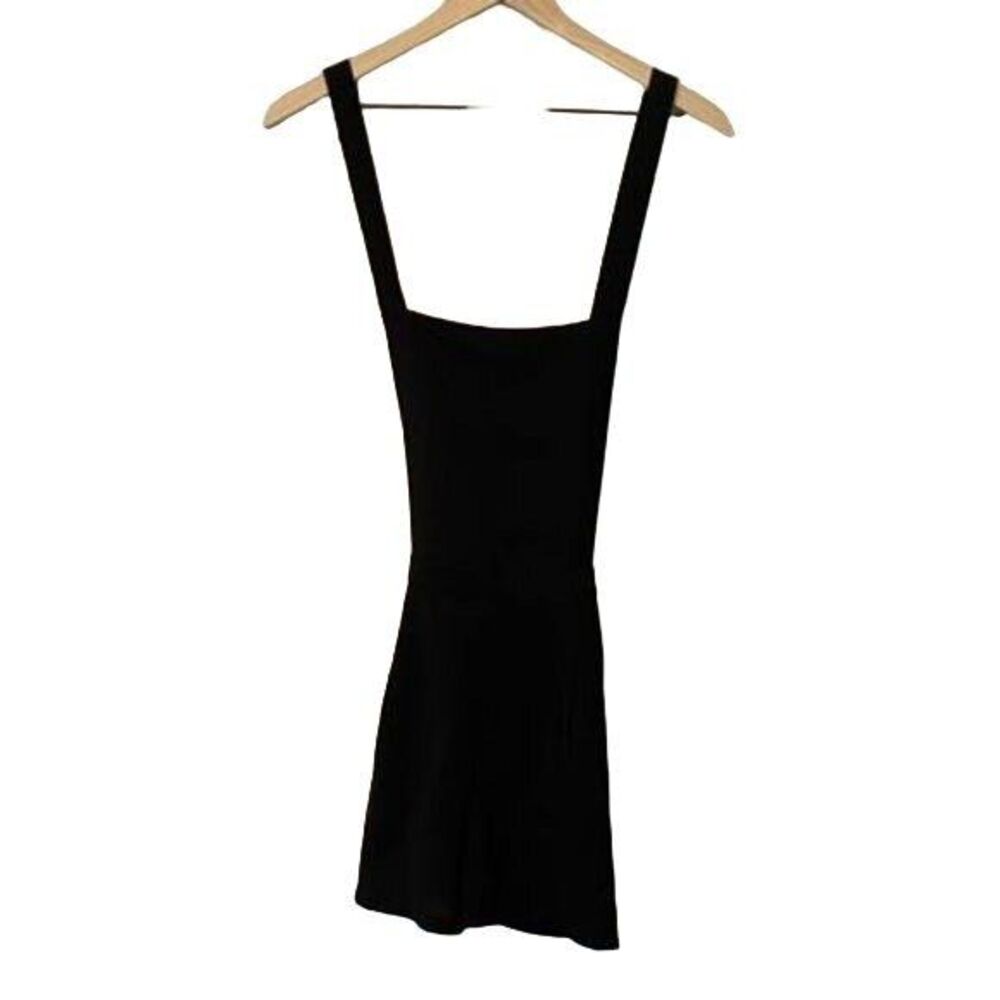 Forever 21 Medium Black Dressy Overalls Mini Shorts Jumper Romper